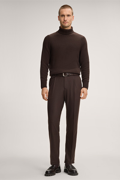 Cashmere-Baukasten-Hose Silvi mit Bundfalte in Braun