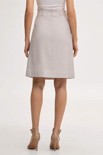 Leinenstretch-A-Linien-Rock in Beige