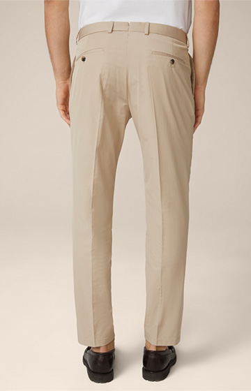 Silvi Cotton Blend Trousers in Beige