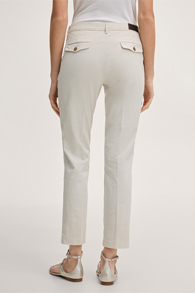 Baumwollstretch-Chino-Hose in Ivory