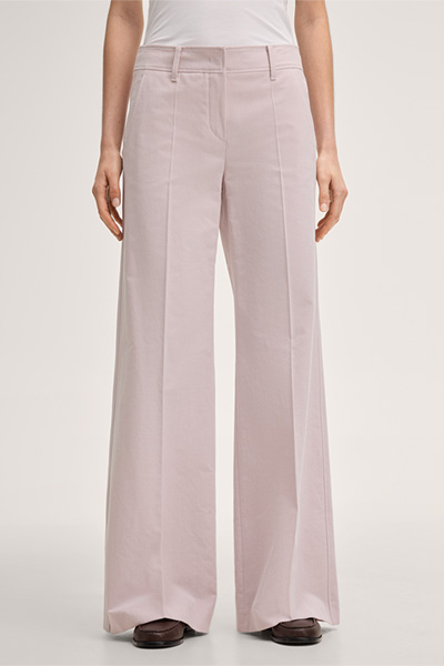 Pantalon palazzo en coton rose