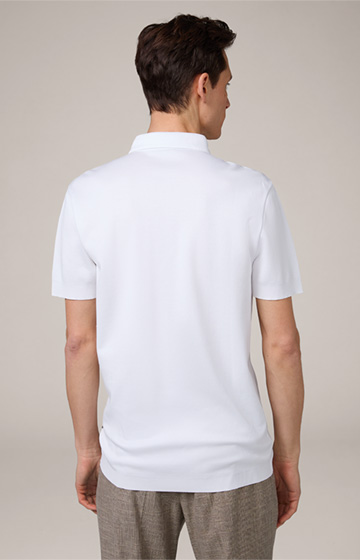 Floro Cotton Polo Shirt in White
