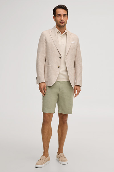 Sergino stretch linen shorts in light green
