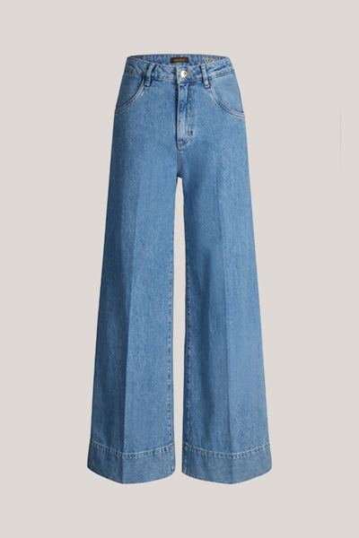 Marlene Denim Trousers in a Mid Blue Washed Look