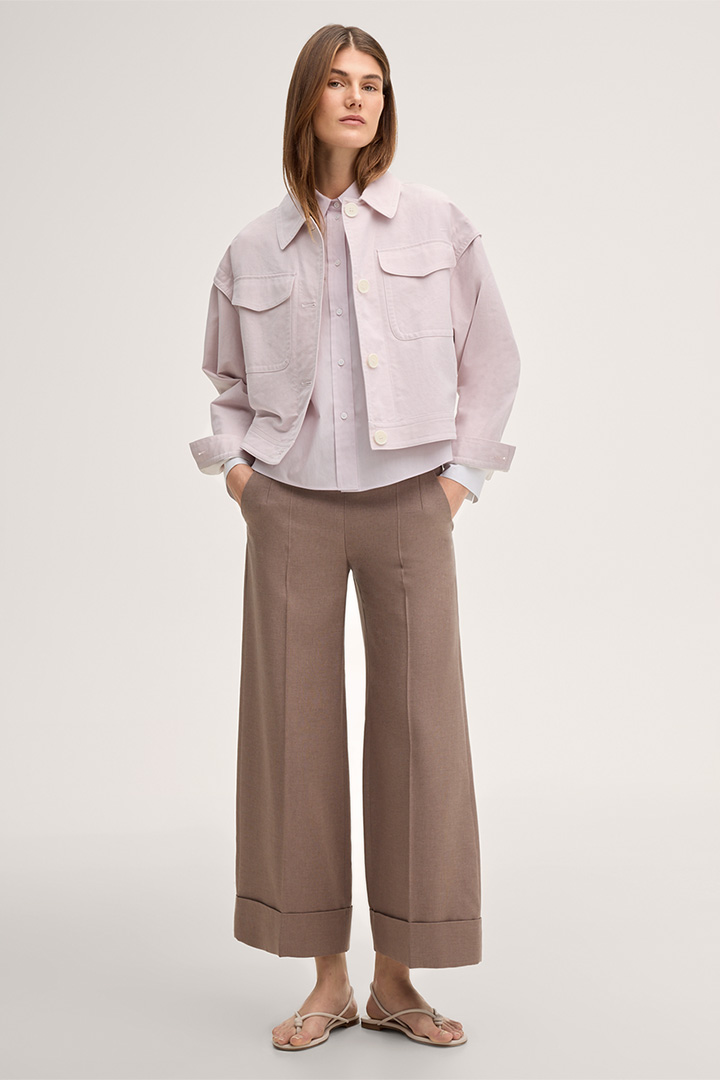 Führt zu Produktdetailseite „Popeline-Baumwoll-Hemdbluse in Rosé"