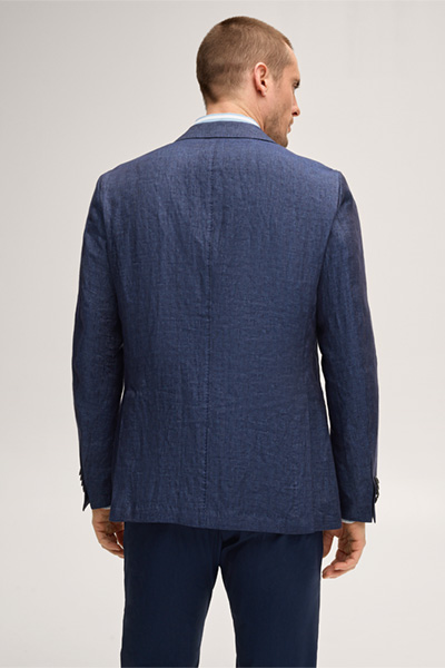 Leads to product detail page "Linen jacket in navy herringbone"