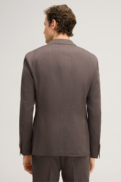 Schurwollmix-Baukasten-Sakko Giro mit Leinen in Braun