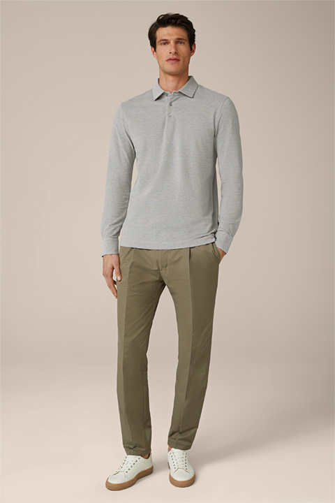 Patrizio Long-sleeved Cotton Shirt in Mottled Grey