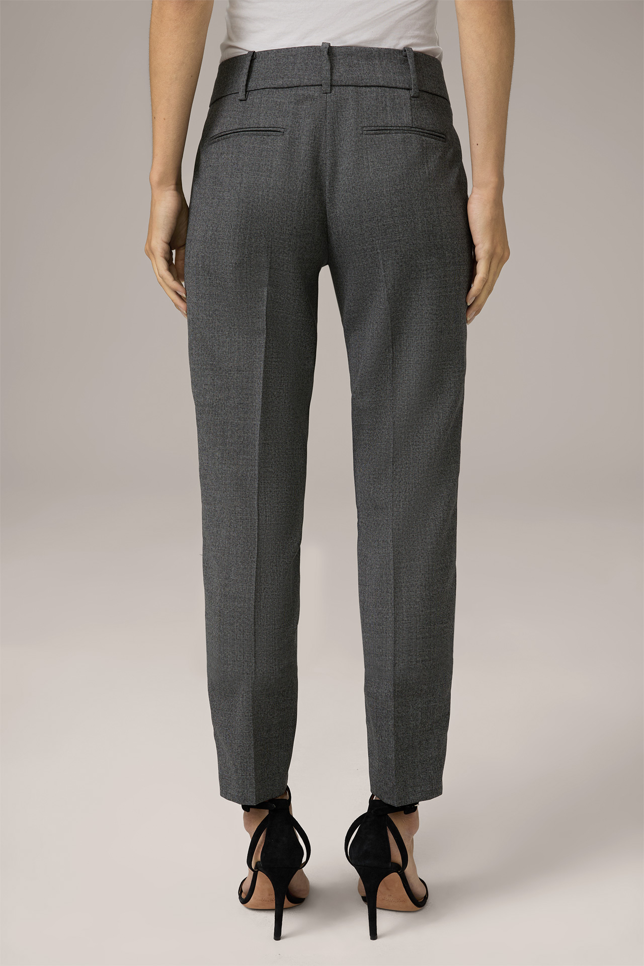 Virgin wool Mouliné Suit Trousers in an Anthracite Pattern