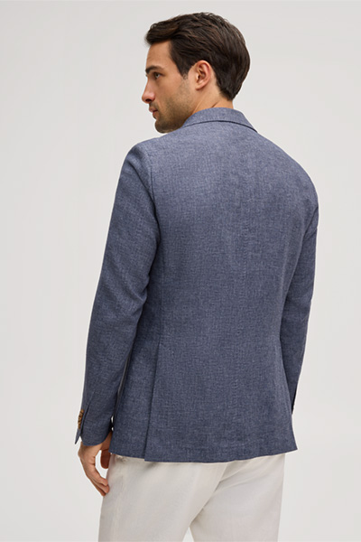 Giro linen blend jacket in navy