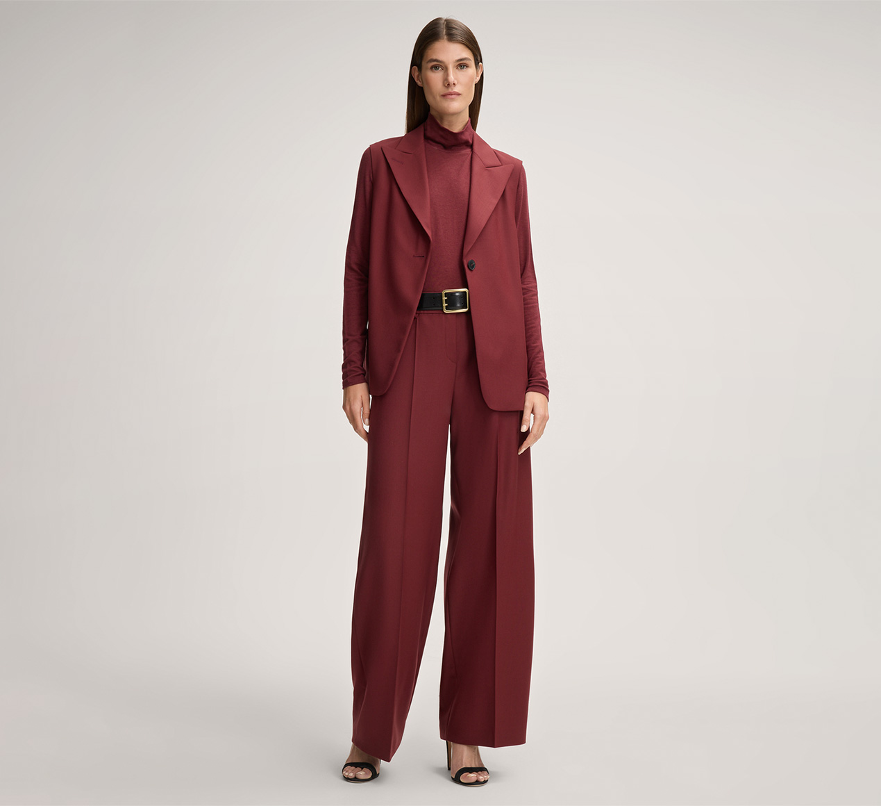 windsor. presents the product Palazzo Virgin Wool Trousers in Red from the category Trousers & Jeans