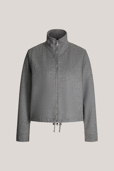 Wool Jersey Zip Jacket in Grey