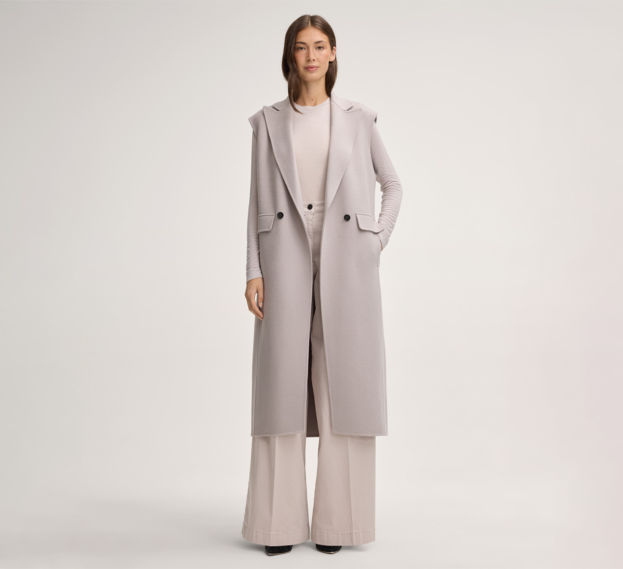 windsor. presents the product Cotton Stretch Pleat-front Trousers in Stone Grey from the category Trousers & Jeans