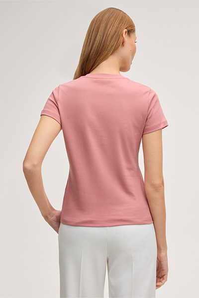 Cotton interlock T-shirt in pink