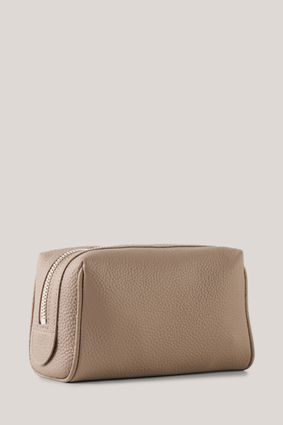 Pouch aus Nappaleder in Taupe