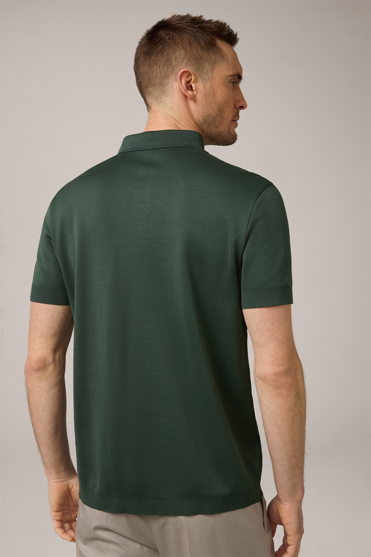 Floro Cotton Polo Shirt in Petrol Dark Green