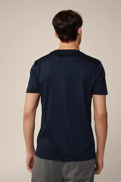 Baumwoll-T-Shirt Gabriello in Navy