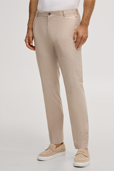 Baumwollmix-Baukasten-Hose Flomo mit Bundfalte in Beige