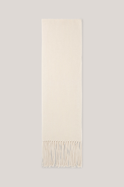 Merino-Strick-Schal in Creme
