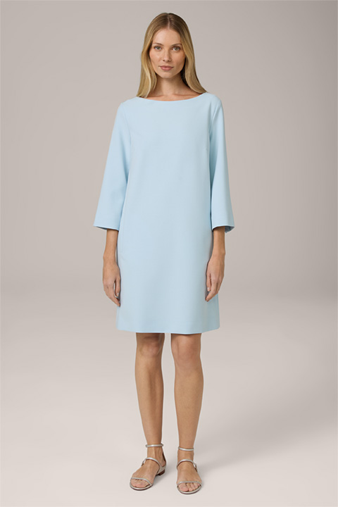 H-line Crêpe Dress with Boat Neck in Mint Green