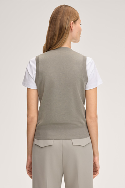 Schurwoll-Seidenmix-Cardigan-Top in Salbeigrün