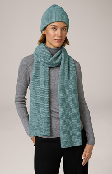 Cashmere-Mütze in Hellblau