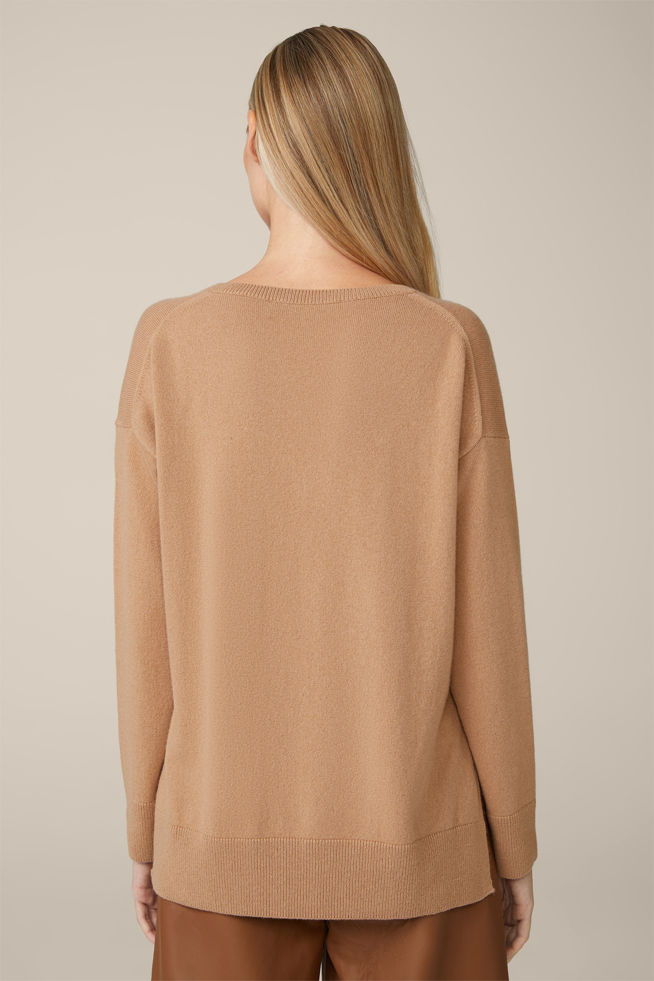 Cashmere-Pullover in Camel