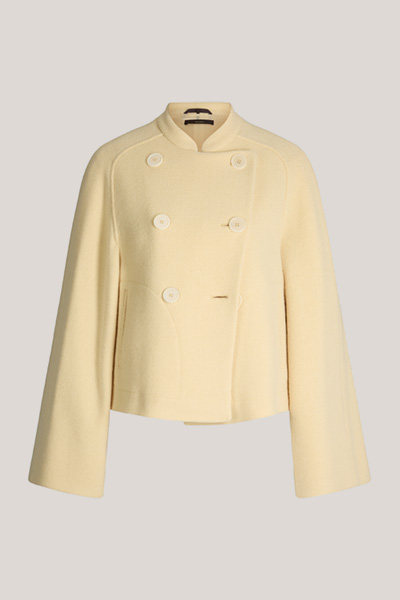 Wool-blend Double-breasted Jacket in Vanilla