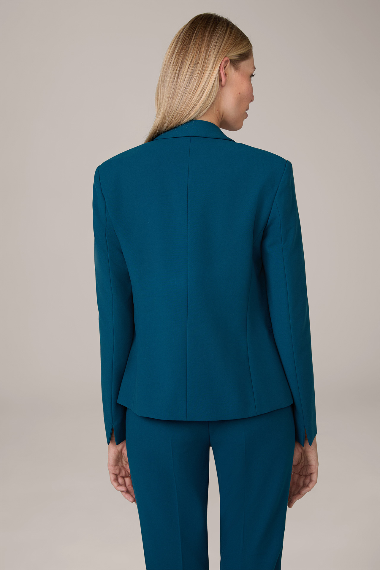 Crêpe Blazer in Petrol Blue