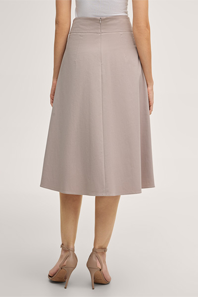 Baumwollstretch-Gabardine-Rock in Taupe