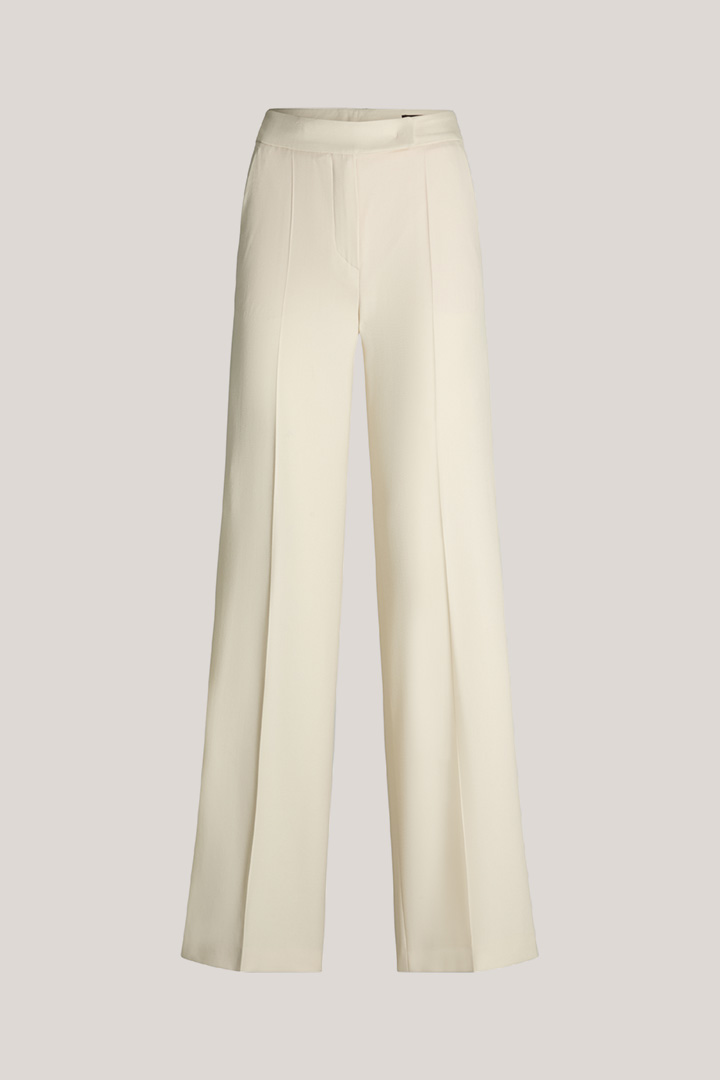Schurwoll-Palazzo-Hose in Creme