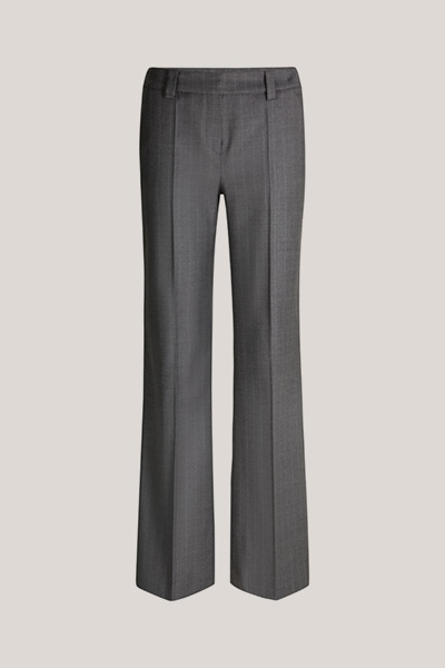 Pinstripe Flannel Marlene Trousers in Grey