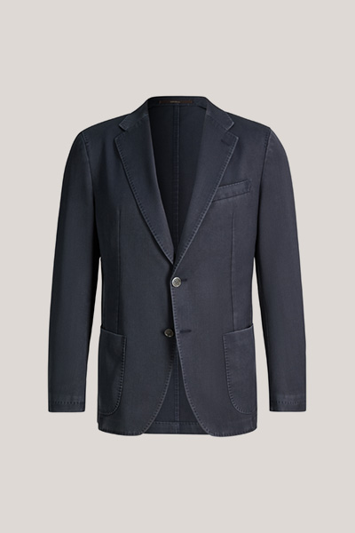 Frosted Wool Jacket Manolo in Navy