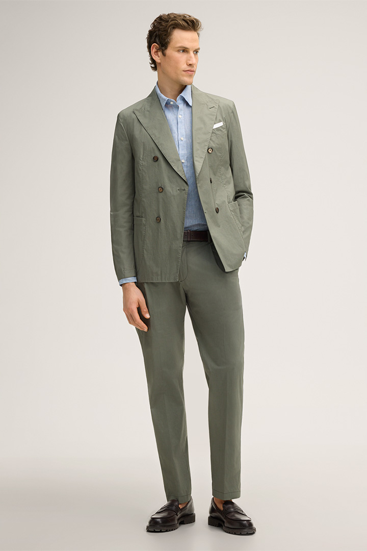 Leads to product detail page "Lapo linen shirt in blue"