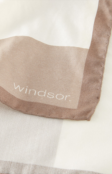 Handkerchief with Silk in Beige, Taupe and Cream Patterned