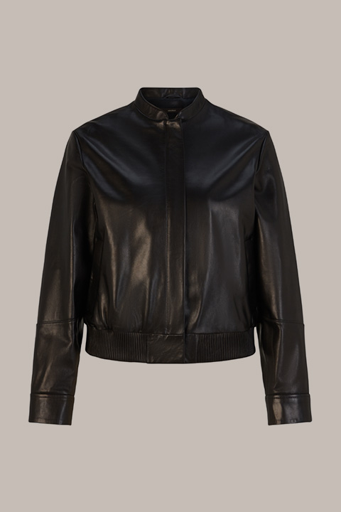 Lambskin Nappa Leather Blouson in Black