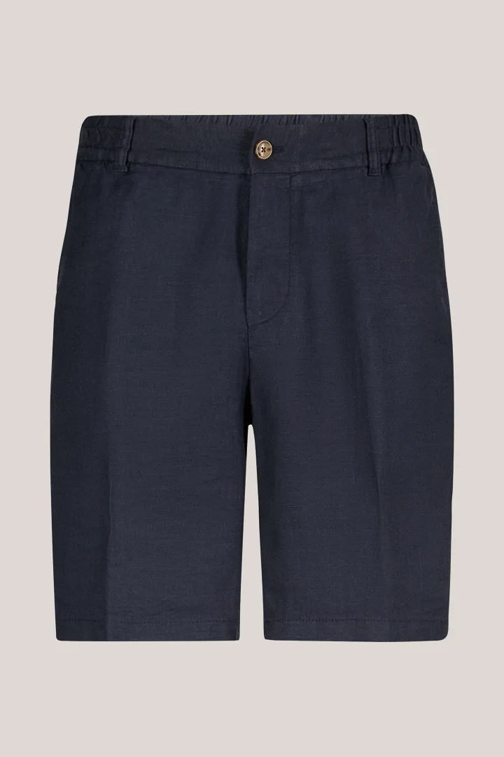 Führt zu Produktdetailseite „Leinenstretch-Shorts Sergino in Navy"