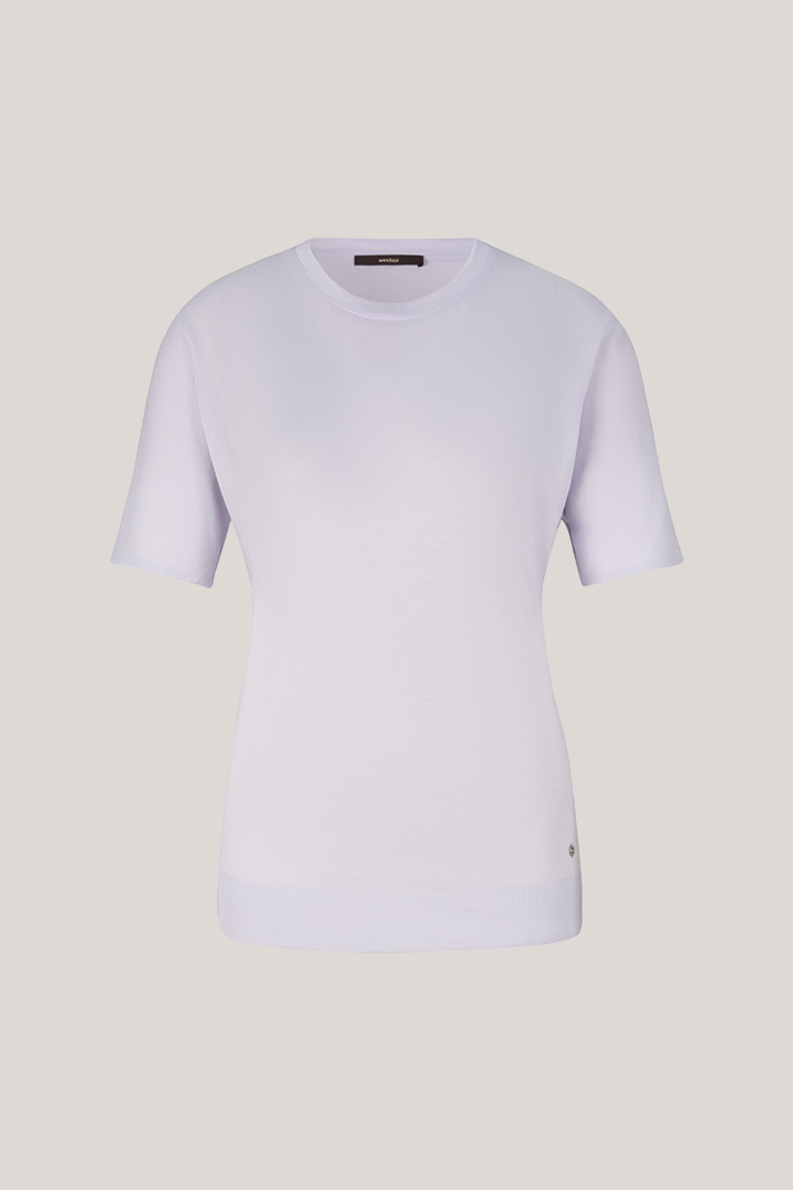 Tencel-Baumwoll T-Shirt, halbarm, in Flieder