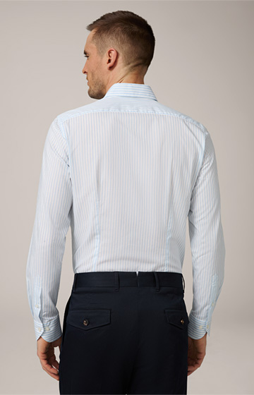 Baumwoll-Hemd Lano in Blau-Weiß gestreift