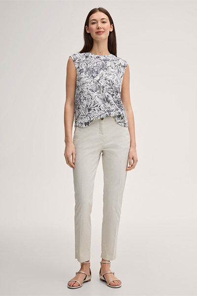 Baumwollstretch-Chino-Hose in Ivory