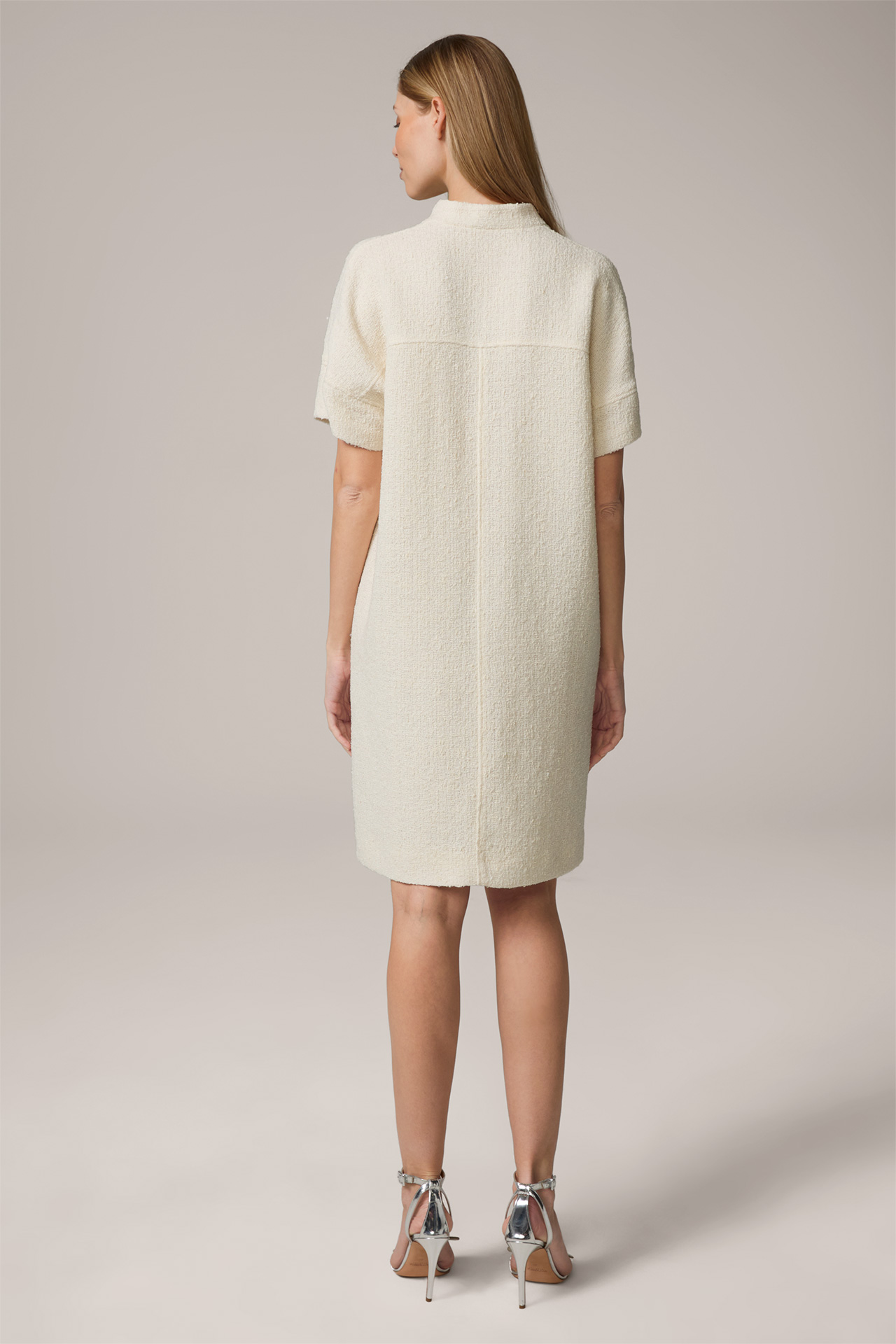 Tweed-Eggshape-Kleid in Creme