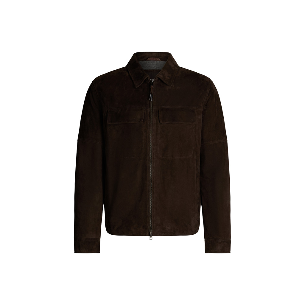 Pesaro Suede Jacket in Dark Brown - in the windsor. Online-Shop