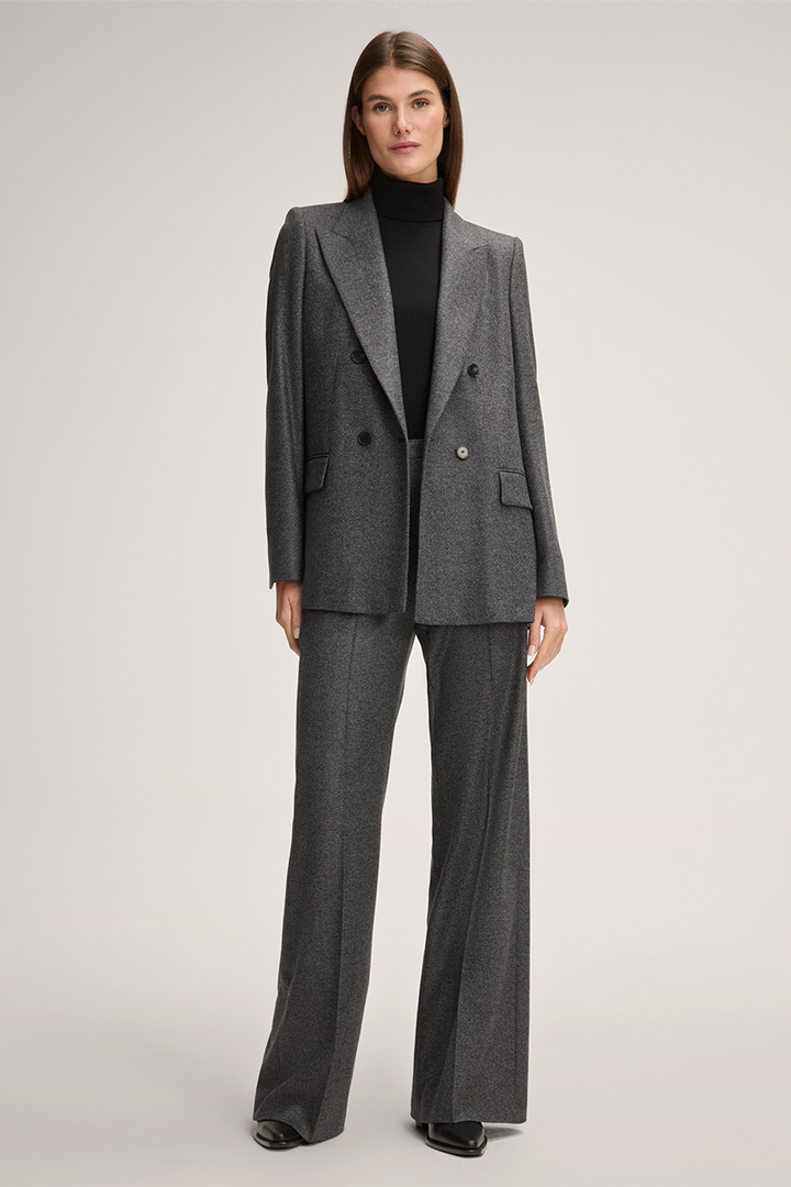 Leads to look detail page “Shop the Look: Wool Trouser Suit in Grey”