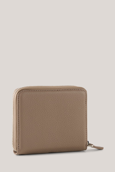 Geldbörse aus Nappaleder in Taupe