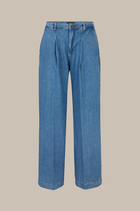 Jeans-Palazzo-Hose in Light Blue Washed