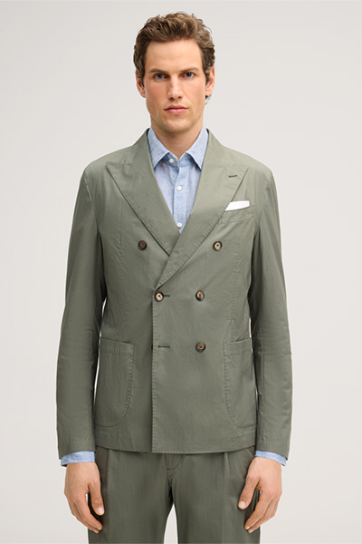 Veste croisée en coton mélangé Baristo, couleur olive