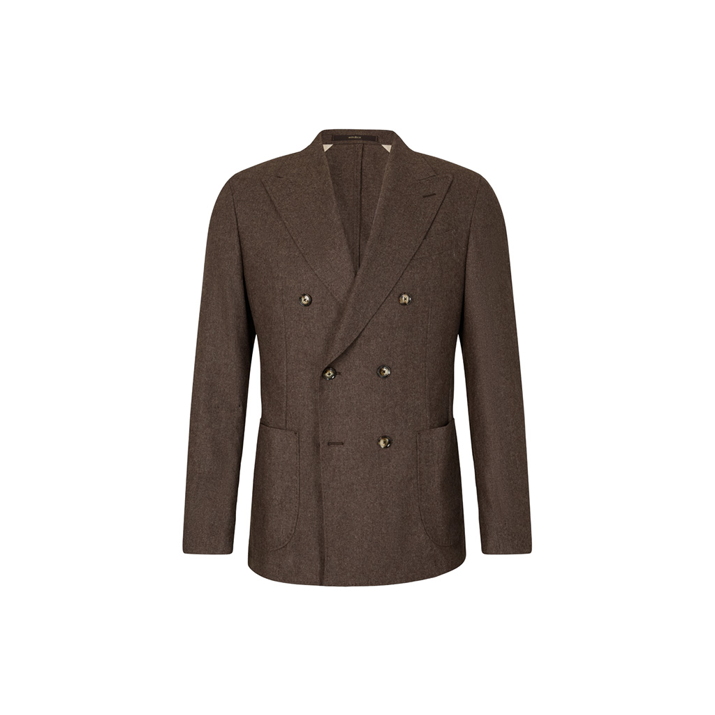 Wollmix-Flanell-Baukasten-Doppelreiher Salio in Braun - im windsor ...
