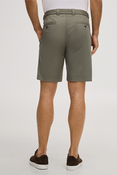 Scrivo cotton blend shorts in olive