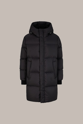 Cefalu Nylon Parka with Hood in Black