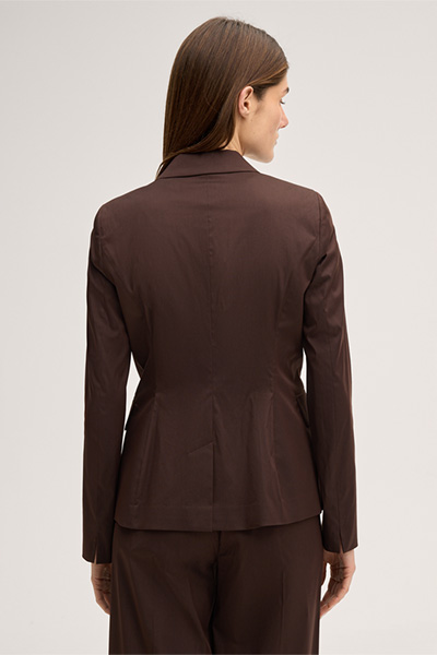 Dark brown stretch cotton blazer